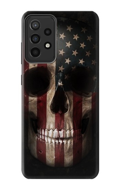 W3850 American Flag Skull Funda Carcasa Case y Caso Del Tirón Funda para Samsung Galaxy A52s 5G