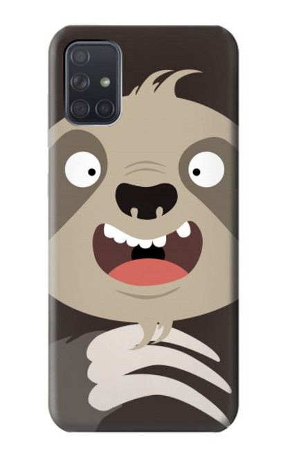 W3855 Sloth Face Cartoon Funda Carcasa Case y Caso Del Tirón Funda para Samsung Galaxy A71 5G