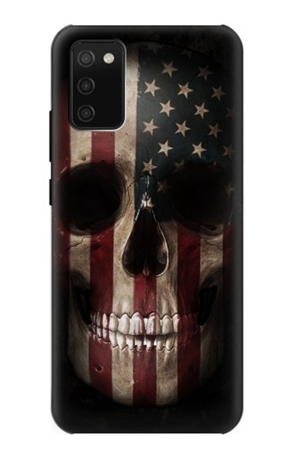 W3850 American Flag Skull Funda Carcasa Case y Caso Del Tirón Funda para Samsung Galaxy A02s, Galaxy M02s  (NOT FIT with Galaxy A02s Verizon SM-A025V)
