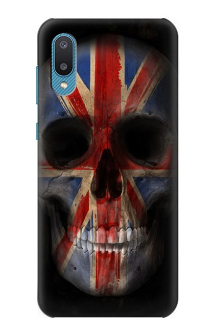 W3848 United Kingdom Flag Skull Funda Carcasa Case y Caso Del Tirón Funda para Samsung Galaxy A04, Galaxy A02, M02