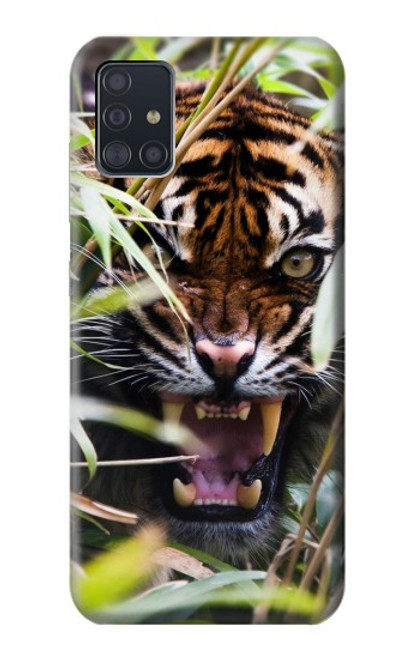 W3838 Barking Bengal Tiger Funda Carcasa Case y Caso Del Tirón Funda para Samsung Galaxy A51