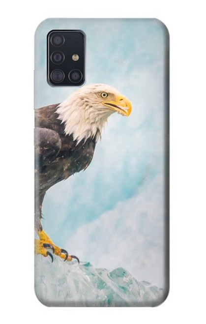 W3843 Bald Eagle On Ice Funda Carcasa Case y Caso Del Tirón Funda para Samsung Galaxy A51