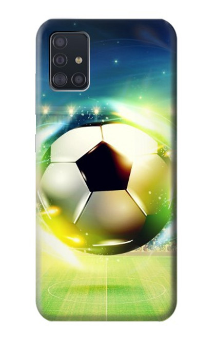 W3844 Glowing Football Soccer Ball Funda Carcasa Case y Caso Del Tirón Funda para Samsung Galaxy A51