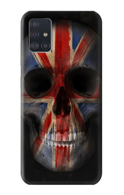 W3848 United Kingdom Flag Skull Funda Carcasa Case y Caso Del Tirón Funda para Samsung Galaxy A51