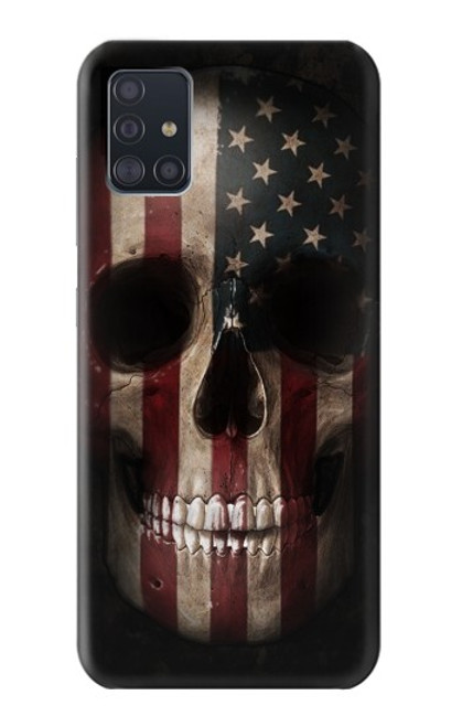 W3850 American Flag Skull Funda Carcasa Case y Caso Del Tirón Funda para Samsung Galaxy A51