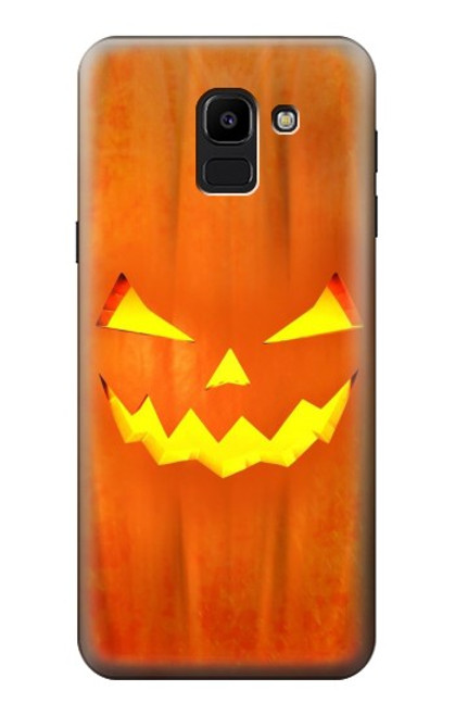 W3828 Pumpkin Halloween Funda Carcasa Case y Caso Del Tirón Funda para Samsung Galaxy J6 (2018)