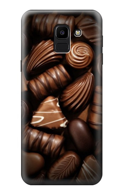 W3840 Dark Chocolate Milk Chocolate Lovers Funda Carcasa Case y Caso Del Tirón Funda para Samsung Galaxy J6 (2018)