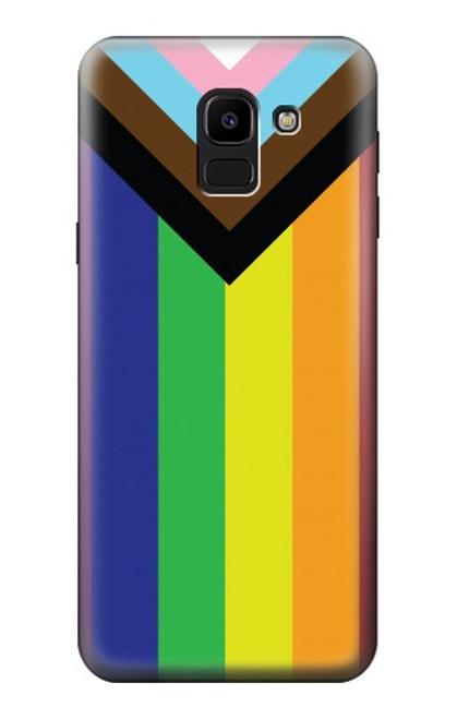 W3846 Pride Flag LGBT Funda Carcasa Case y Caso Del Tirón Funda para Samsung Galaxy J6 (2018)