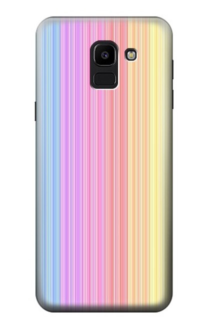 W3849 Colorful Vertical Colors Funda Carcasa Case y Caso Del Tirón Funda para Samsung Galaxy J6 (2018)