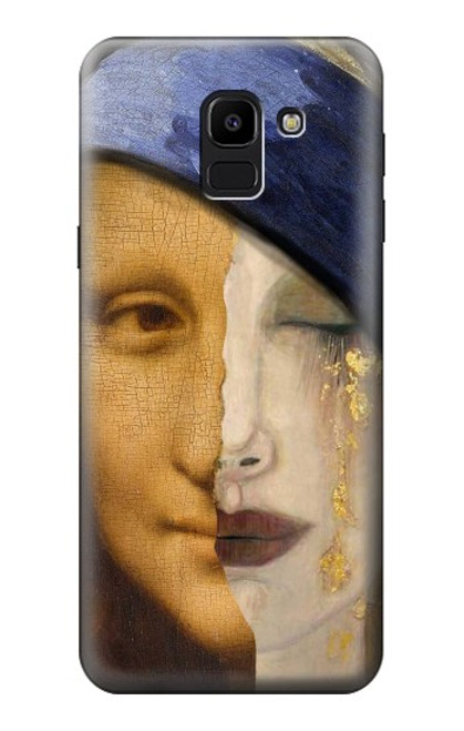 W3853 Mona Lisa Gustav Klimt Vermeer Funda Carcasa Case y Caso Del Tirón Funda para Samsung Galaxy J6 (2018)