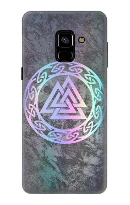 W3833 Valknut Odin Wotans Knot Hrungnir Heart Funda Carcasa Case y Caso Del Tirón Funda para Samsung Galaxy A8 (2018)