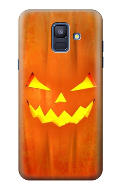 W3828 Pumpkin Halloween Funda Carcasa Case y Caso Del Tirón Funda para Samsung Galaxy A6 (2018)