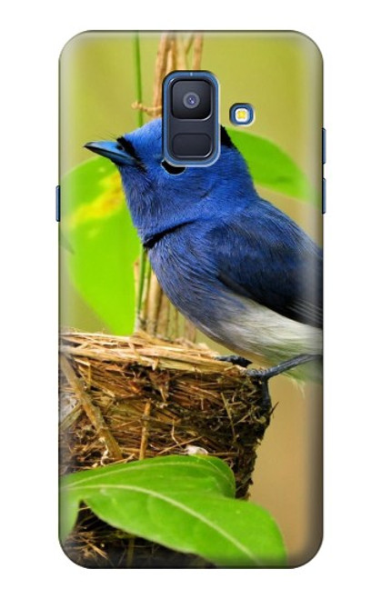 W3839 Bluebird of Happiness Blue Bird Funda Carcasa Case y Caso Del Tirón Funda para Samsung Galaxy A6 (2018)