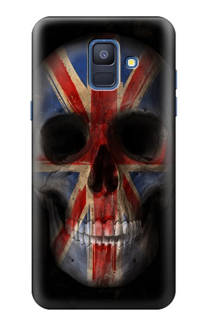 W3848 United Kingdom Flag Skull Funda Carcasa Case y Caso Del Tirón Funda para Samsung Galaxy A6 (2018)