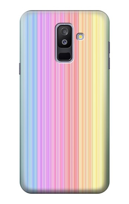 W3849 Colorful Vertical Colors Funda Carcasa Case y Caso Del Tirón Funda para Samsung Galaxy A6+ (2018), J8 Plus 2018, A6 Plus 2018