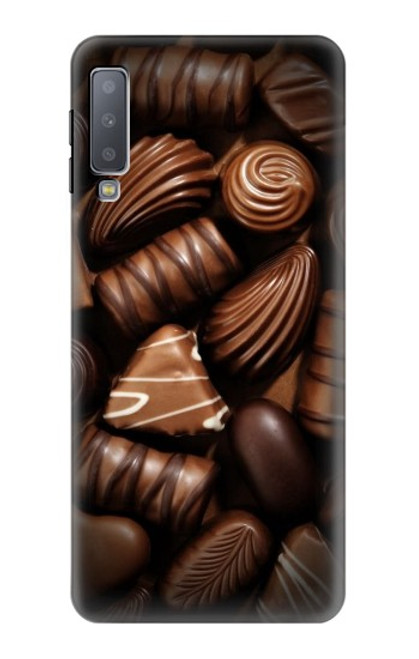W3840 Dark Chocolate Milk Chocolate Lovers Funda Carcasa Case y Caso Del Tirón Funda para Samsung Galaxy A7 (2018)