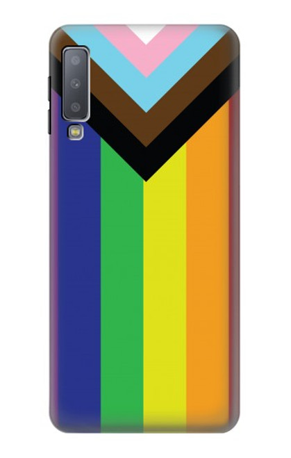 W3846 Pride Flag LGBT Funda Carcasa Case y Caso Del Tirón Funda para Samsung Galaxy A7 (2018)