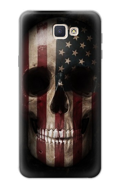 W3850 American Flag Skull Funda Carcasa Case y Caso Del Tirón Funda para Samsung Galaxy J7 Prime (SM-G610F)