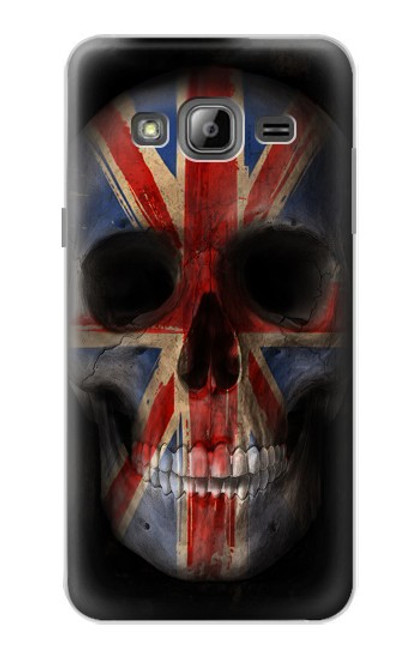 W3848 United Kingdom Flag Skull Funda Carcasa Case y Caso Del Tirón Funda para Samsung Galaxy J3 (2016)