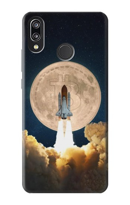 W3859 Bitcoin to the Moon Funda Carcasa Case y Caso Del Tirón Funda para Huawei P20 Lite