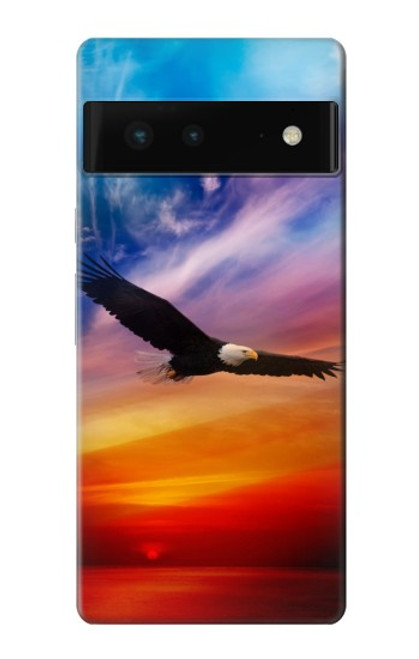 W3841 Bald Eagle Flying Colorful Sky Funda Carcasa Case y Caso Del Tirón Funda para Google Pixel 6