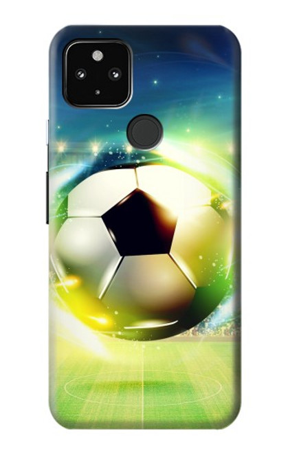 W3844 Glowing Football Soccer Ball Funda Carcasa Case y Caso Del Tirón Funda para Google Pixel 4a 5G