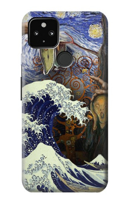 W3851 World of Art Van Gogh Hokusai Da Vinci Funda Carcasa Case y Caso Del Tirón Funda para Google Pixel 4a 5G