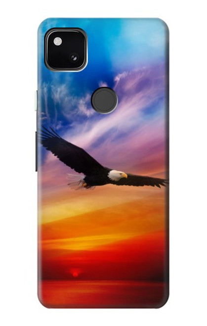 W3841 Bald Eagle Flying Colorful Sky Funda Carcasa Case y Caso Del Tirón Funda para Google Pixel 4a