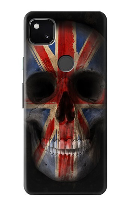 W3848 United Kingdom Flag Skull Funda Carcasa Case y Caso Del Tirón Funda para Google Pixel 4a