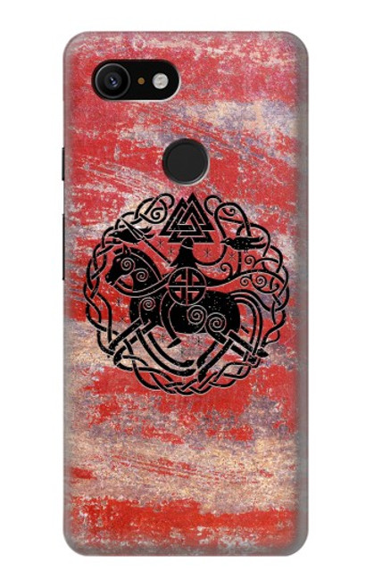 W3831 Viking Norse Ancient Symbol Funda Carcasa Case y Caso Del Tirón Funda para Google Pixel 3