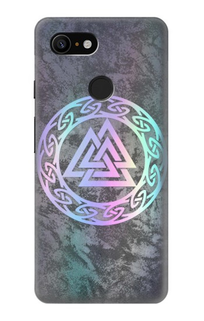 W3833 Valknut Odin Wotans Knot Hrungnir Heart Funda Carcasa Case y Caso Del Tirón Funda para Google Pixel 3