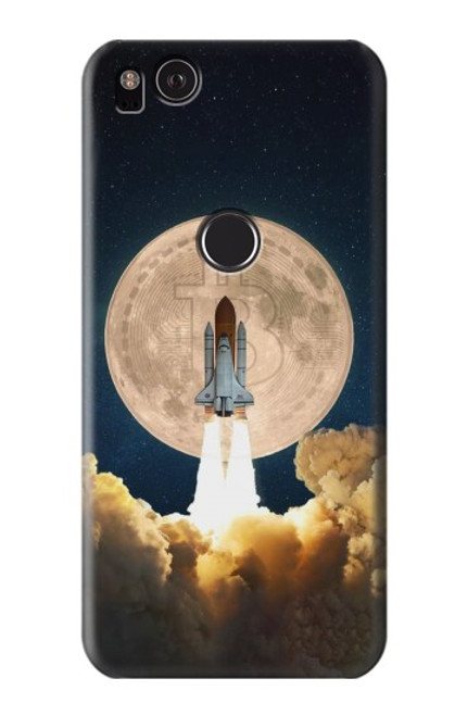 W3859 Bitcoin to the Moon Funda Carcasa Case y Caso Del Tirón Funda para Google Pixel 2