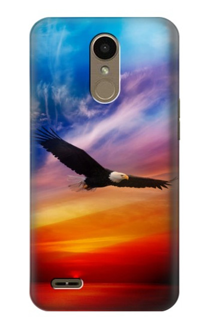 W3841 Bald Eagle Flying Colorful Sky Funda Carcasa Case y Caso Del Tirón Funda para LG K10 (2018), LG K30