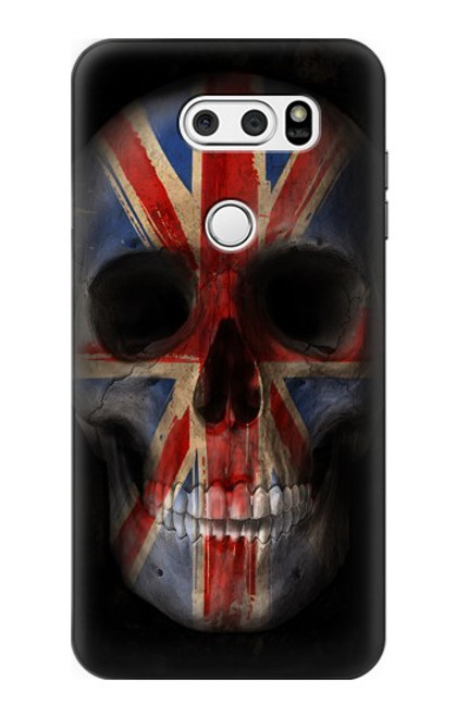 W3848 United Kingdom Flag Skull Funda Carcasa Case y Caso Del Tirón Funda para LG V30, LG V30 Plus, LG V30S ThinQ, LG V35, LG V35 ThinQ