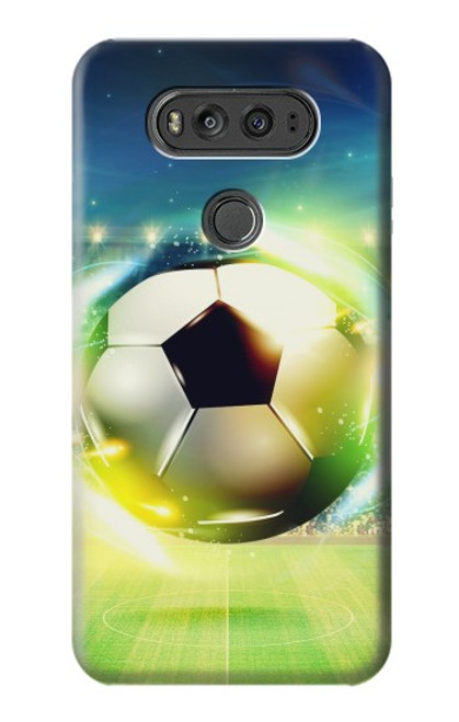 W3844 Glowing Football Soccer Ball Funda Carcasa Case y Caso Del Tirón Funda para LG V20