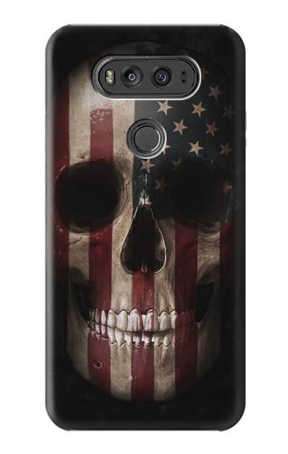 W3850 American Flag Skull Funda Carcasa Case y Caso Del Tirón Funda para LG V20