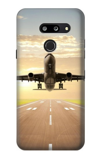 W3837 Airplane Take off Sunrise Funda Carcasa Case y Caso Del Tirón Funda para LG G8 ThinQ