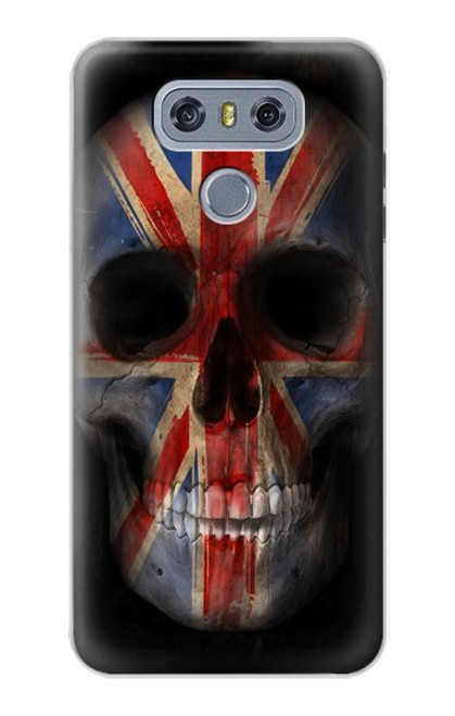 W3848 United Kingdom Flag Skull Funda Carcasa Case y Caso Del Tirón Funda para LG G6