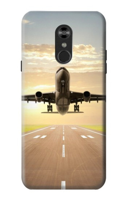 W3837 Airplane Take off Sunrise Funda Carcasa Case y Caso Del Tirón Funda para LG Q Stylo 4, LG Q Stylus