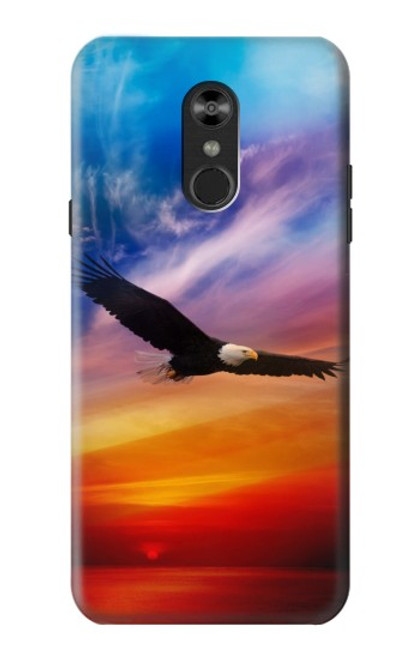 W3841 Bald Eagle Flying Colorful Sky Funda Carcasa Case y Caso Del Tirón Funda para LG Q Stylo 4, LG Q Stylus