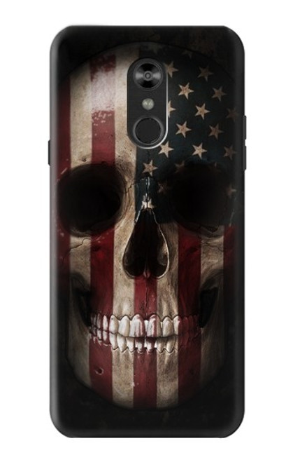 W3850 American Flag Skull Funda Carcasa Case y Caso Del Tirón Funda para LG Q Stylo 4, LG Q Stylus