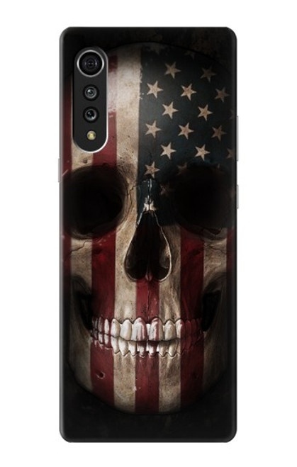 W3850 American Flag Skull Funda Carcasa Case y Caso Del Tirón Funda para LG Velvet