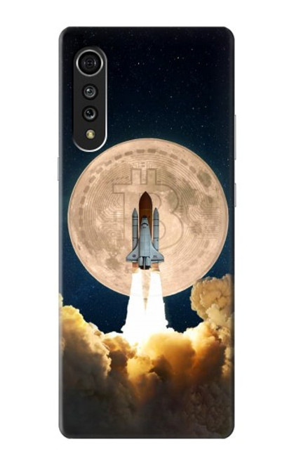 W3859 Bitcoin to the Moon Funda Carcasa Case y Caso Del Tirón Funda para LG Velvet