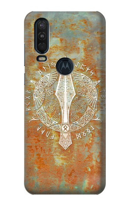 W3827 Gungnir Spear of Odin Norse Viking Symbol Funda Carcasa Case y Caso Del Tirón Funda para Motorola One Action (Moto P40 Power)