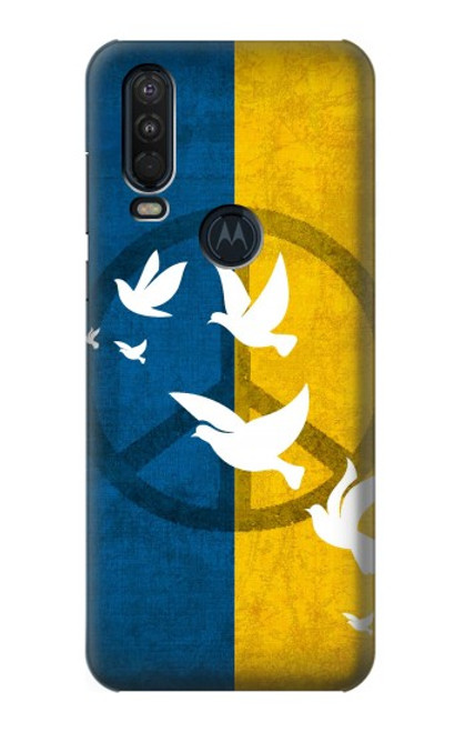 W3857 Peace Dove Ukraine Flag Funda Carcasa Case y Caso Del Tirón Funda para Motorola One Action (Moto P40 Power)