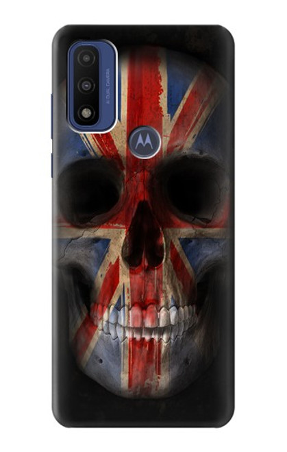 W3848 United Kingdom Flag Skull Funda Carcasa Case y Caso Del Tirón Funda para Motorola G Pure