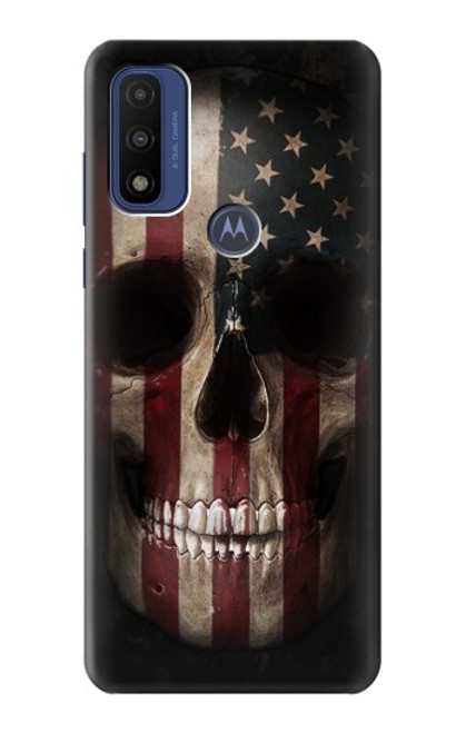 W3850 American Flag Skull Funda Carcasa Case y Caso Del Tirón Funda para Motorola G Pure