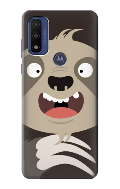 W3855 Sloth Face Cartoon Funda Carcasa Case y Caso Del Tirón Funda para Motorola G Pure