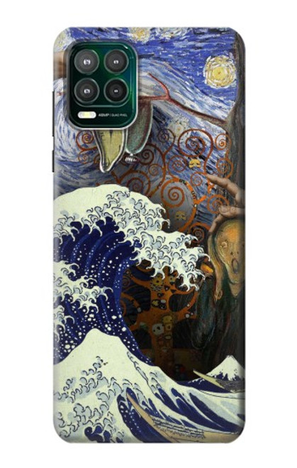 W3851 World of Art Van Gogh Hokusai Da Vinci Funda Carcasa Case y Caso Del Tirón Funda para Motorola Moto G Stylus 5G