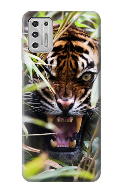 W3838 Barking Bengal Tiger Funda Carcasa Case y Caso Del Tirón Funda para Motorola Moto G Stylus (2021)